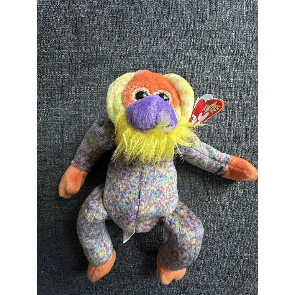 TY Beanie Baby Bananas Ape Orangutan plush Animal toy Vtg 2000 - Picture 7 of 8